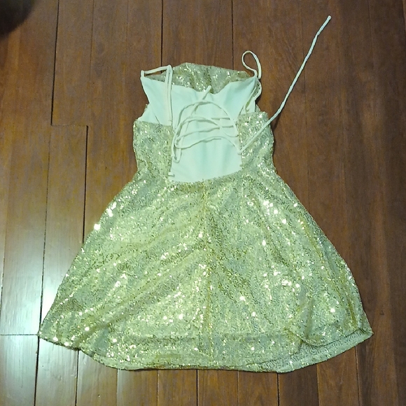 Sparkling Gold Sequin Dress - Picture 2 of 4